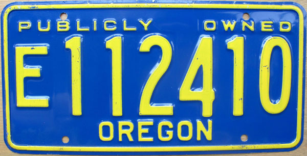 Oregon  police license plate image