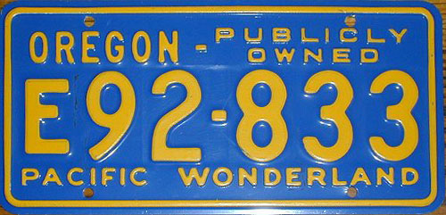 Oregon  police license plate image