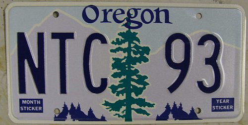 Oregon  police license plate image