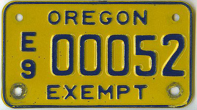 Oregon  police license plate image