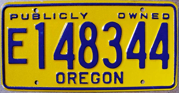 Oregon  police license plate image