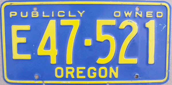 Oregon  police license plate image