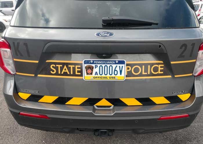 Pennsylvania  police license plate