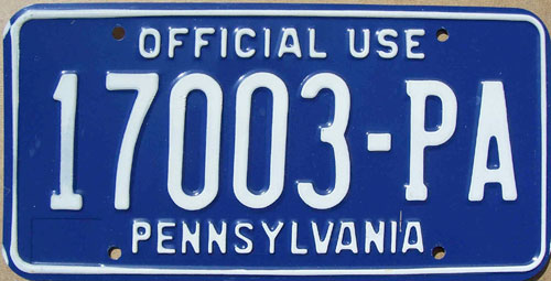 Pennsylvania  police license plate