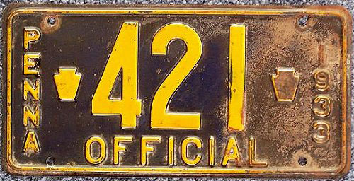 Pennsylvania  police license plate