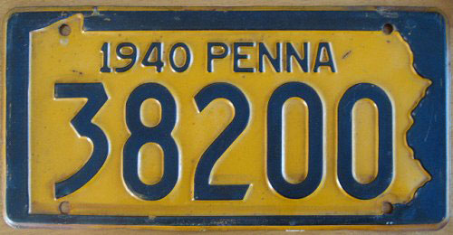 Pennsylvania  police license plate