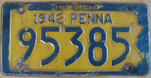 Pennsylvania  police license plate