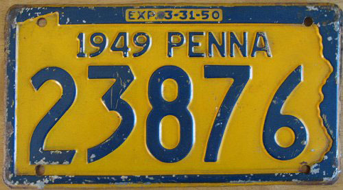 Pennsylvania  police license plate