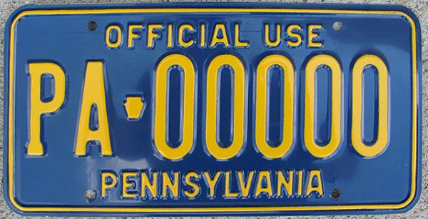 Pennsylvania  police license plate