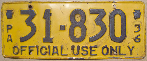 Pennsylvania  police license plate