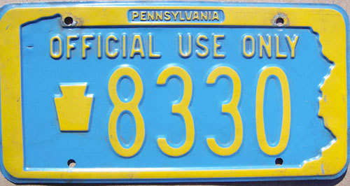 Pennsylvania  police license plate