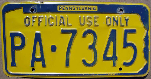 Pennsylvania  police license plate