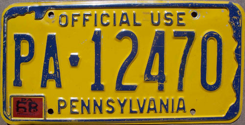 Pennsylvania  police license plate