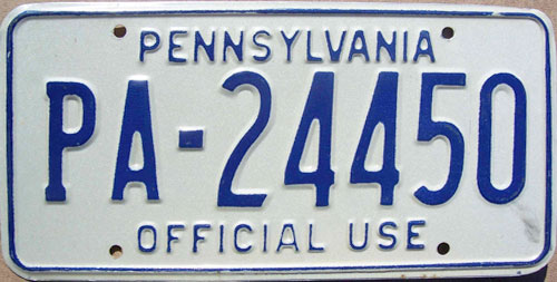 Pennsylvania  police license plate