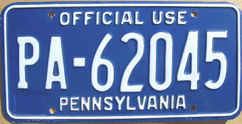 Pennsylvania  police license plate