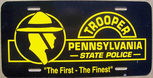 Pennsylvania  police license plate