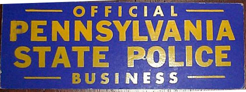 Pennsylvania  police license plate