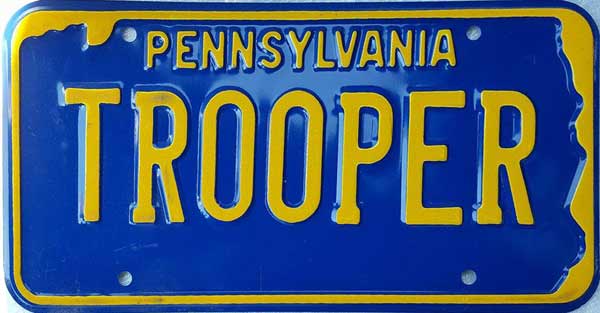 Pennsylvania  police license plate