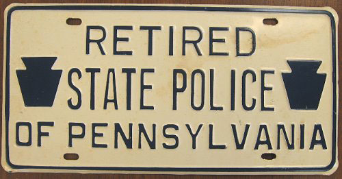 Pennsylvania  police license plate