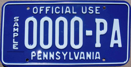 Pennsylvania  police license plate