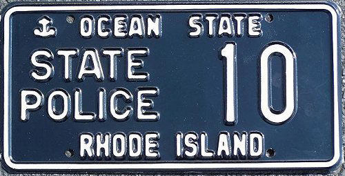 Rhode Island  police license plate