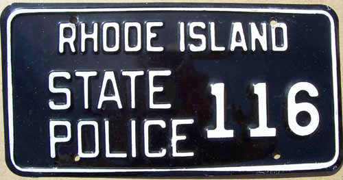 Rhode Island  police license plate