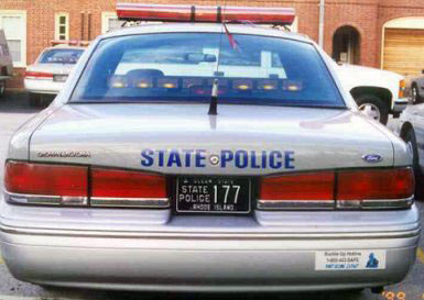 Rhode Island  police license plate