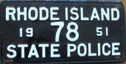 Rhode Island  police license plate