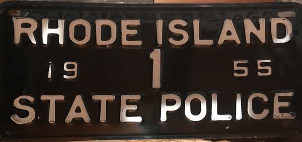 Rhode Island  police license plate