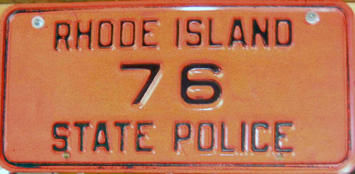 Rhode Island  police license plate