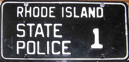 Rhode Island  police license plate