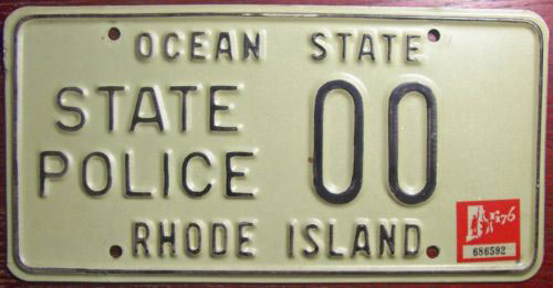 Rhode Island  police license plate