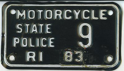 Rhode Island  police license plate