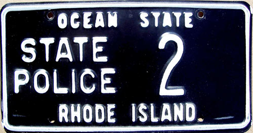 Rhode Island  police license plate