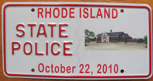 Rhode Island  police license plate