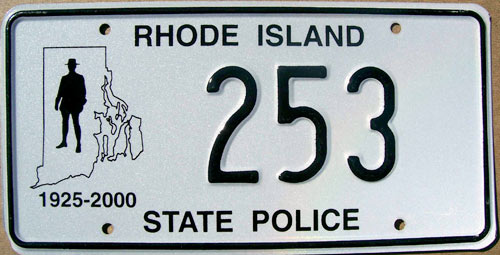 Rhode Island  police license plate