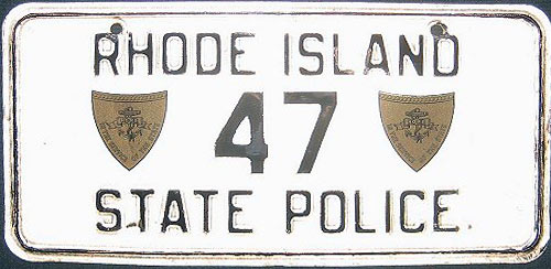 Rhode Island  police license plate