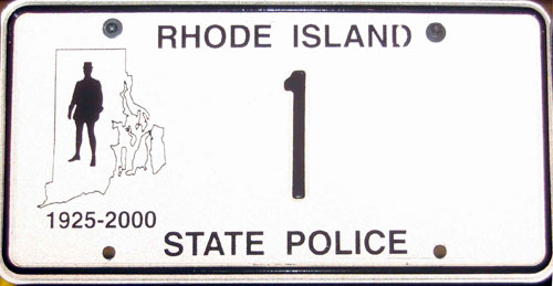 Rhode Island  police license plate