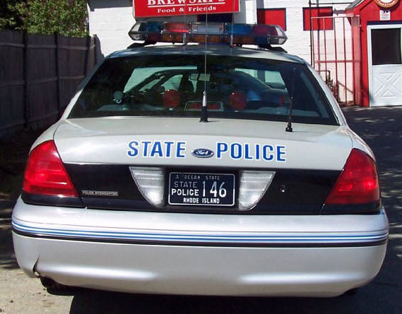 Rhode Island  police license plate