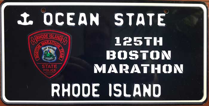 Rhode Island  police license plate