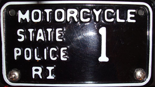 Rhode Island  police license plate