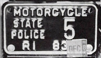 Rhode Island  police license plate