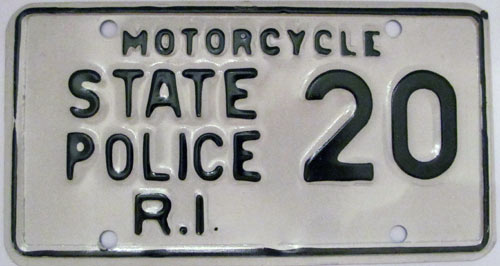 Rhode Island  police license plate