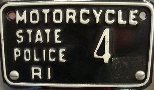 Rhode Island  police license plate