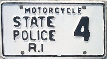 Rhode Island  police license plate