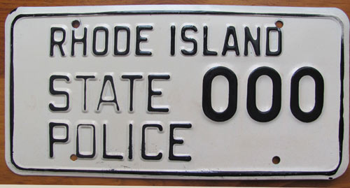 Rhode Island  police license plate