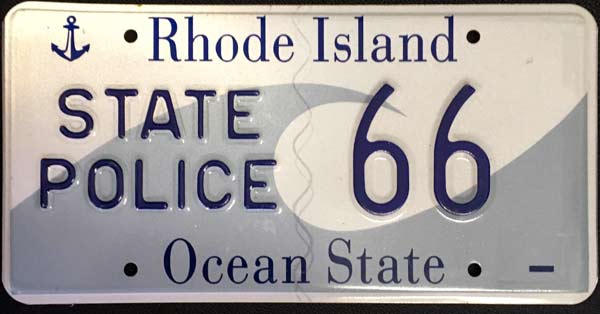 Rhode Island  police license plate