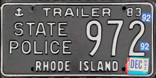 Rhode Island  police license plate