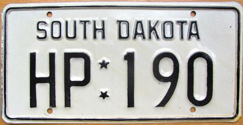 South Dakota  police license plate