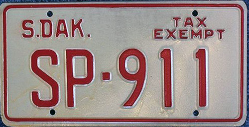 South Dakota  police license plate